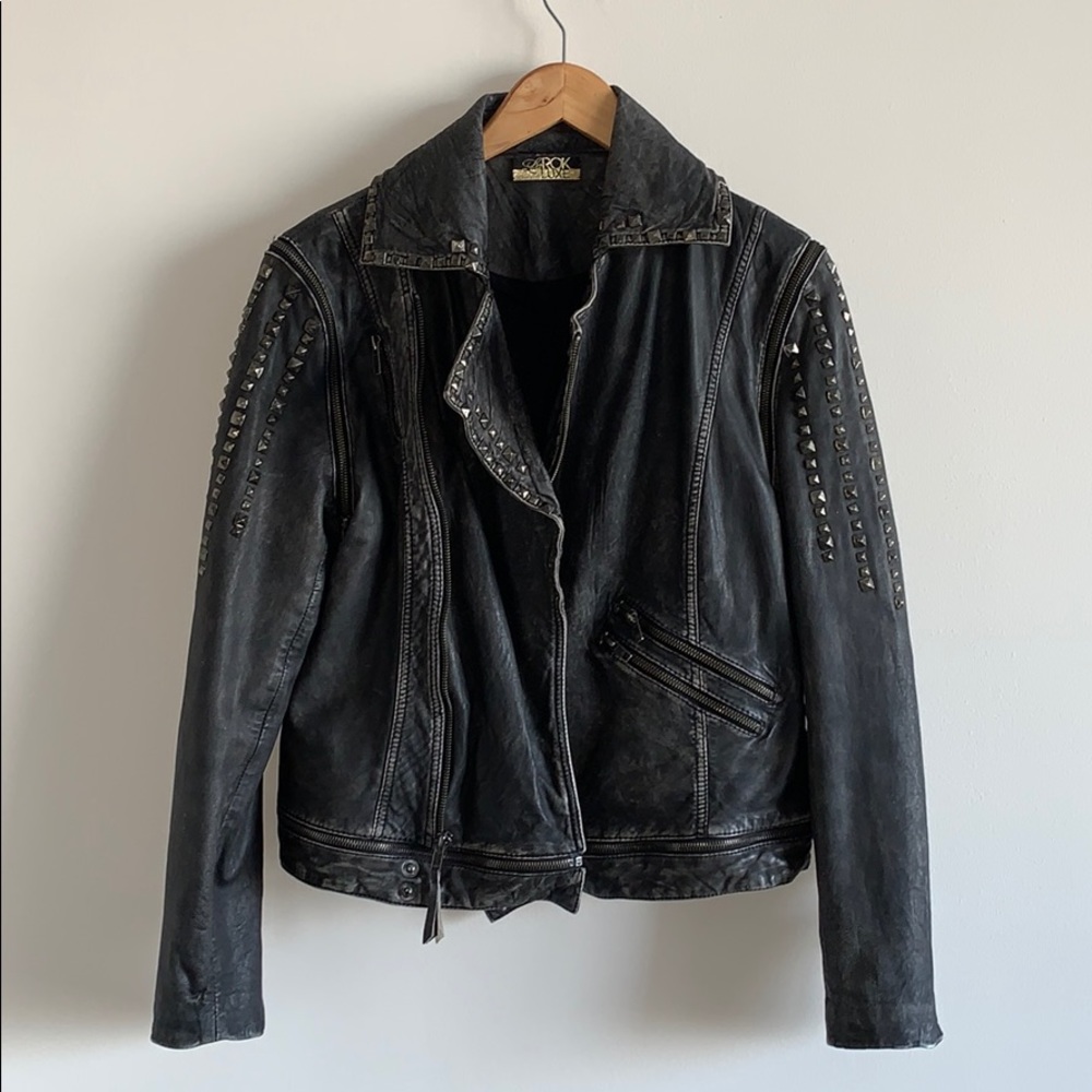 Studded Leather Jacket / Vest - EUC